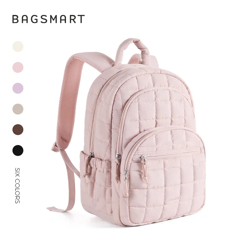 Quilted Casual Daypack with Padded Laptop Compartment
