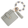 Silicone Bead Bracelet with Leather Card Holder and Tassel