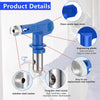 A set of reusable paint spray nozzles featuring a stainless steel washer and a tungsten steel nozzle for better atomization.