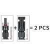 Two solar panel connector kits for PV cable, consisting of a main connector and a smaller adapter.