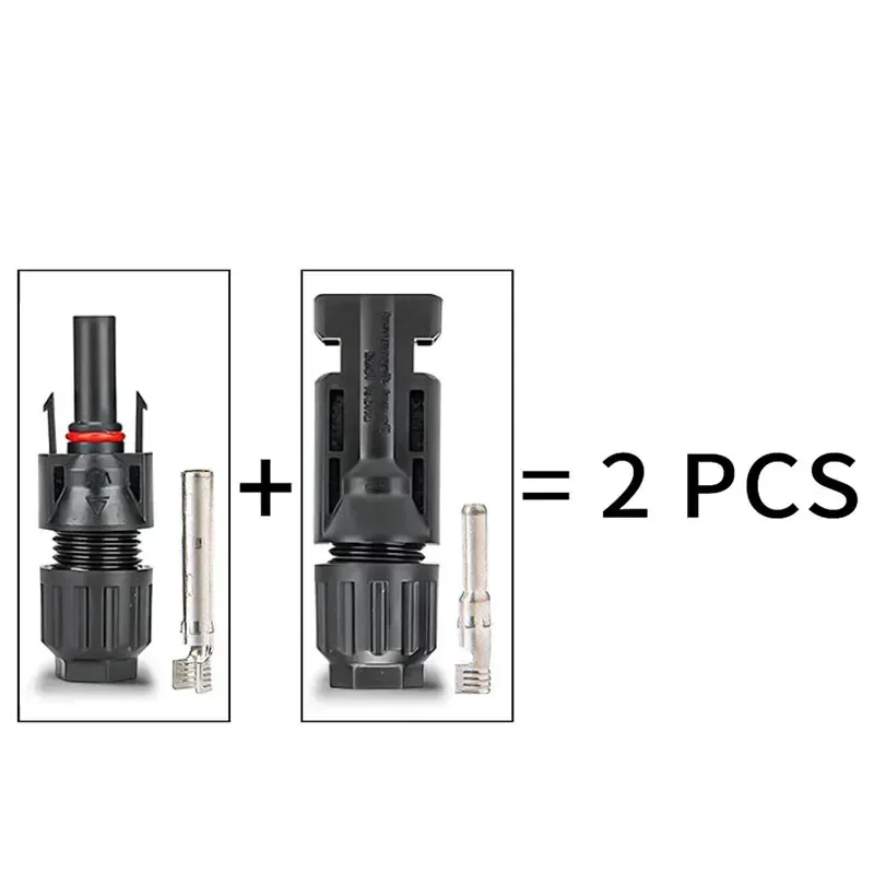 Two solar panel connector kits for PV cable, consisting of a main connector and a smaller adapter.