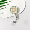 Floral Retractable Badge Reel with Clear ID Holder