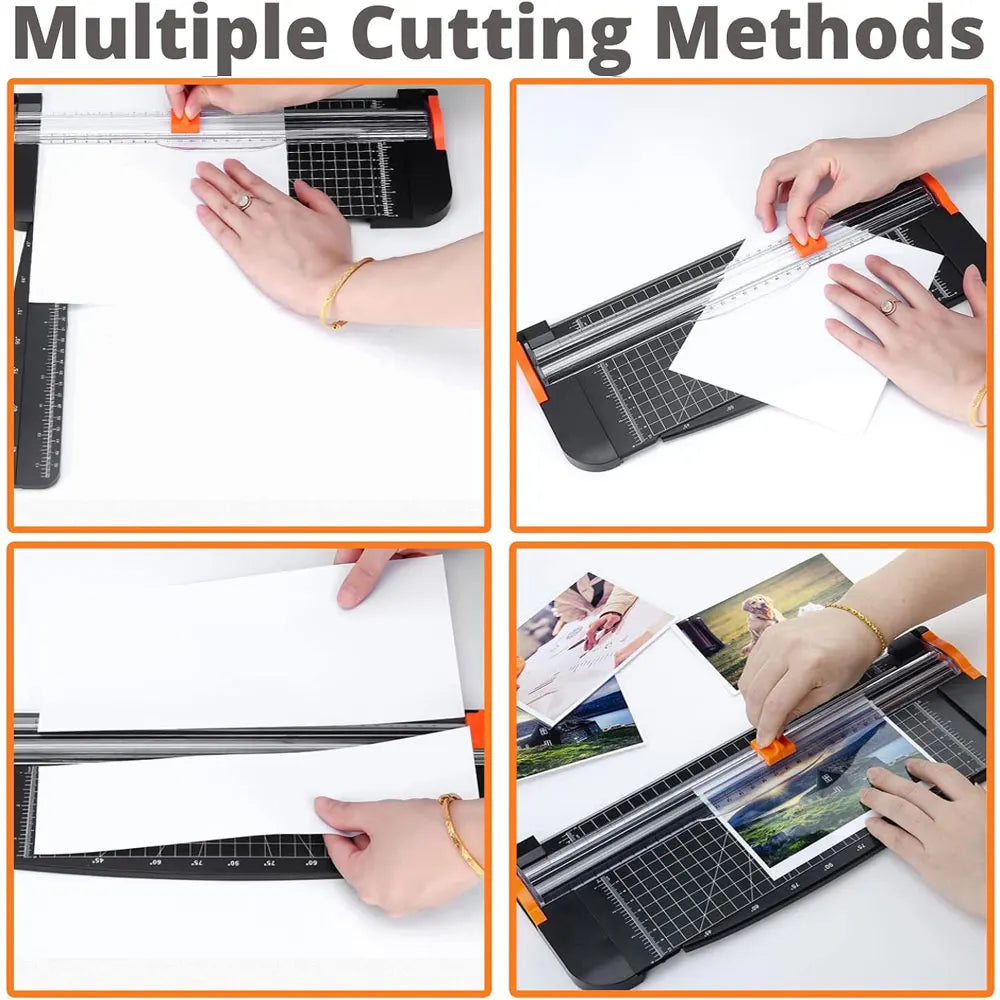 12-Inch Paper Cutter with Slide Rail and Safety Blade