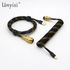 Handcrafted Coiled USB-A to Type-C Cable for Mechanical Keyboards