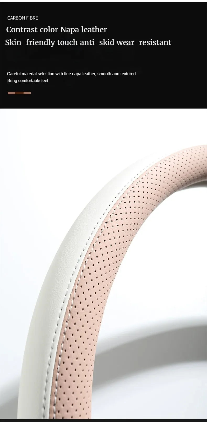 Perforated Nappa Leather Steering Wheel Cover