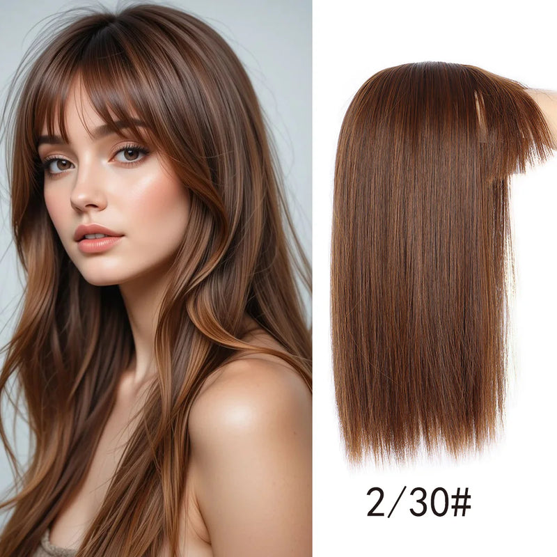 16-Inch Straight Hair Topper with Bangs