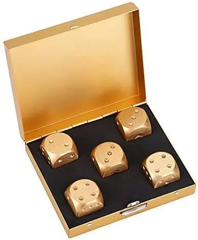 Precision Aluminum Alloy Dice Set – 5 Metal Dice with Storage Box