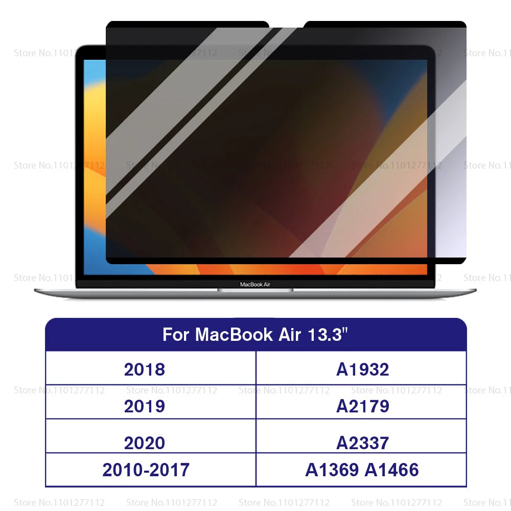 A laptop screen displaying a dark background with diagonal light streaks, intended for a MacBook Air.
