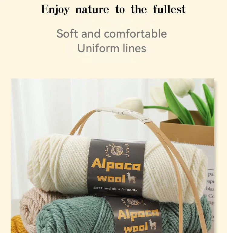Chunky Alpaca Wool Knitting Yarn – 500g Multi-Color Set for Cozy Winter Projects