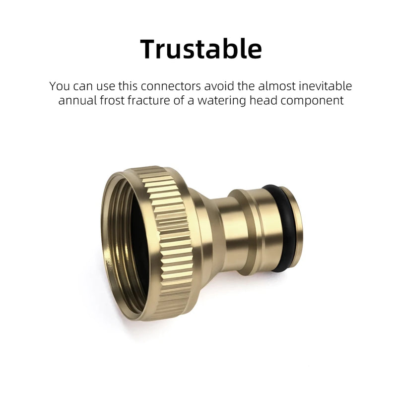 Brass Garden Hose Quick Connectors (2-Pack)