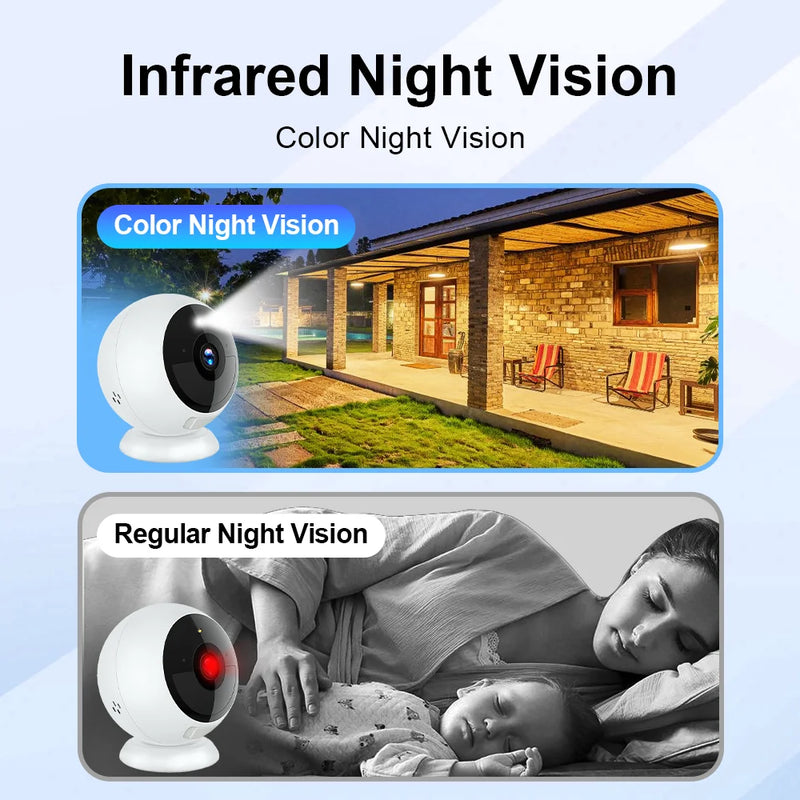Caméra de sécurité sans fil 2K avec vision nocturne couleur
