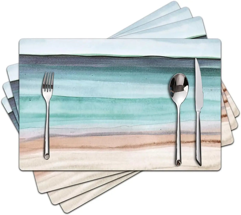 Floral Linen Placemats for Dining Table