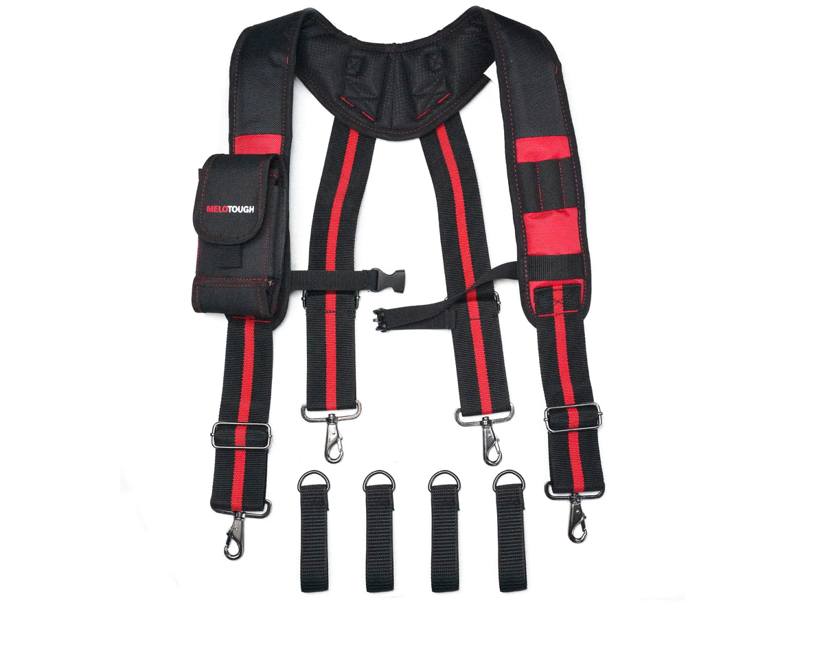 Work Suspenders with Detachable Phone Holder and Tool Belt Support