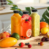 Clear Reusable Juice Bottles with Cleaning Brush and Funnel