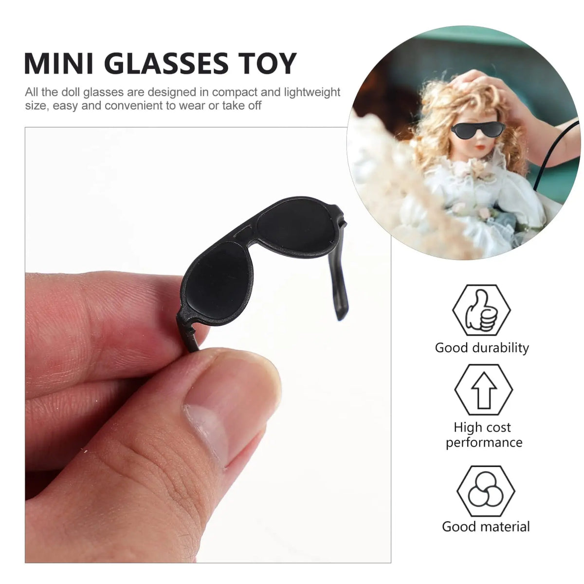 Miniature Doll Sunglasses for Dollhouse Crafts
