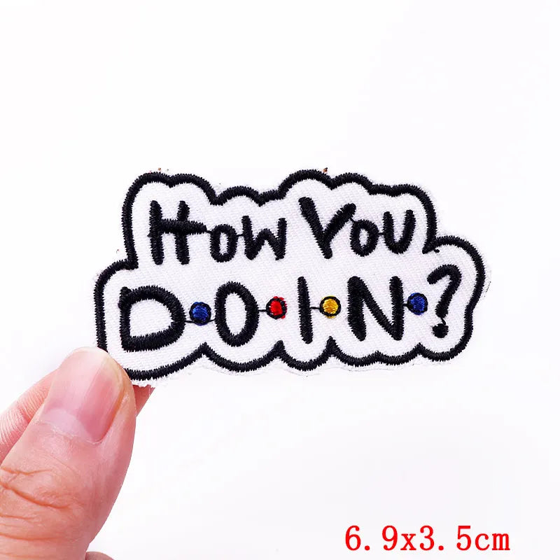 Encouraging Embroidered Iron-On Patches for Jackets, Jeans & Bags