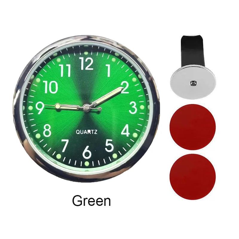 Mini Car Clock with Glow-In-The-Dark Dial and Air Vent Clip