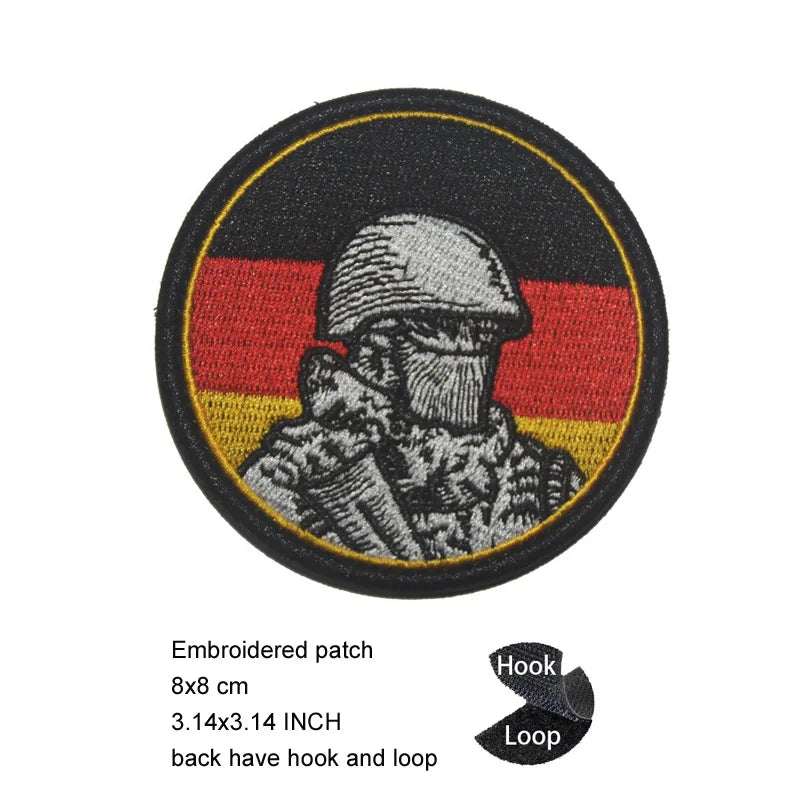 Luminous Reflective German Eagle Patch with Hook-and-Loop Backing