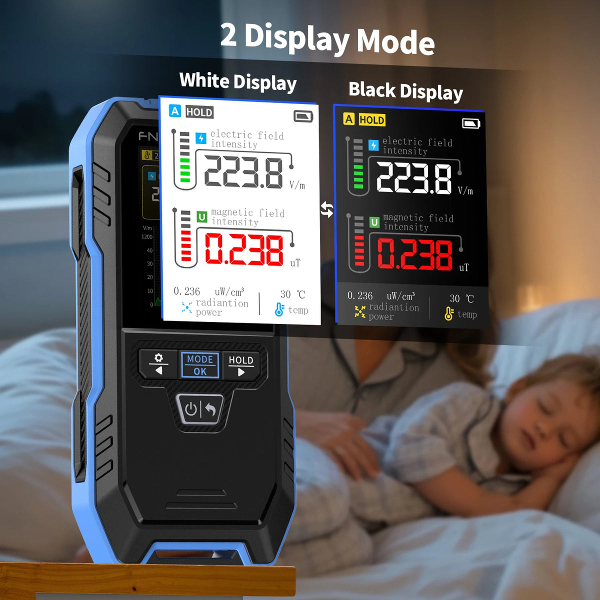 ERD-10 Multi-Function Field Safety Detector | EMF, EF & RF Meter with Alarm
