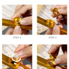 Four steps showing how to use a flute film product, involving placing and removing the membrane diaphragm.