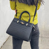 Elegant Genuine Leather Shoulder Bag for Women with Top Handle