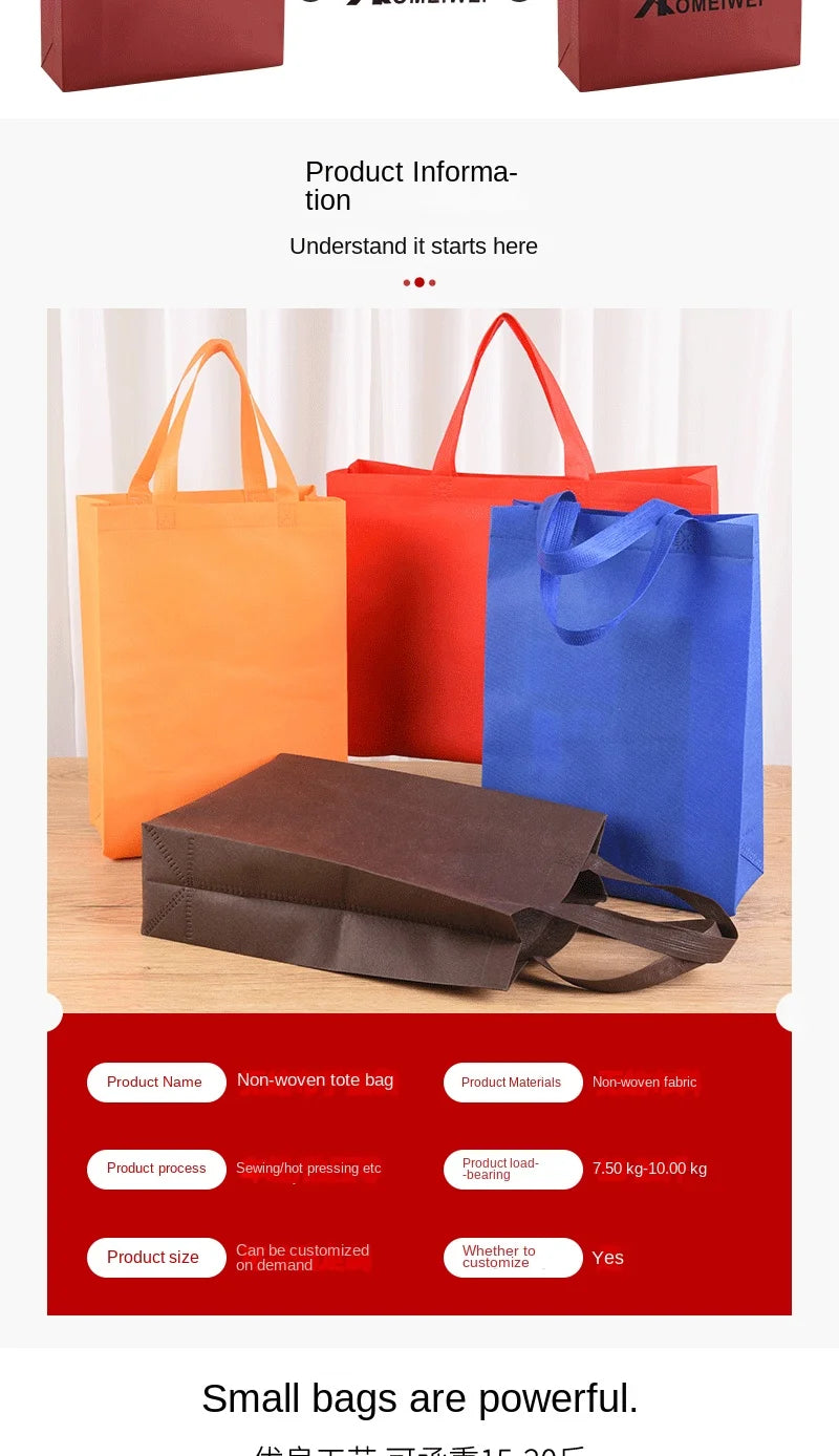 Eco-Friendly Non-Woven Tote Bag (10-Pack)