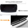 Comparison showing the installation contrast of carbon fiber door sill protector stickers before and after installation on a 