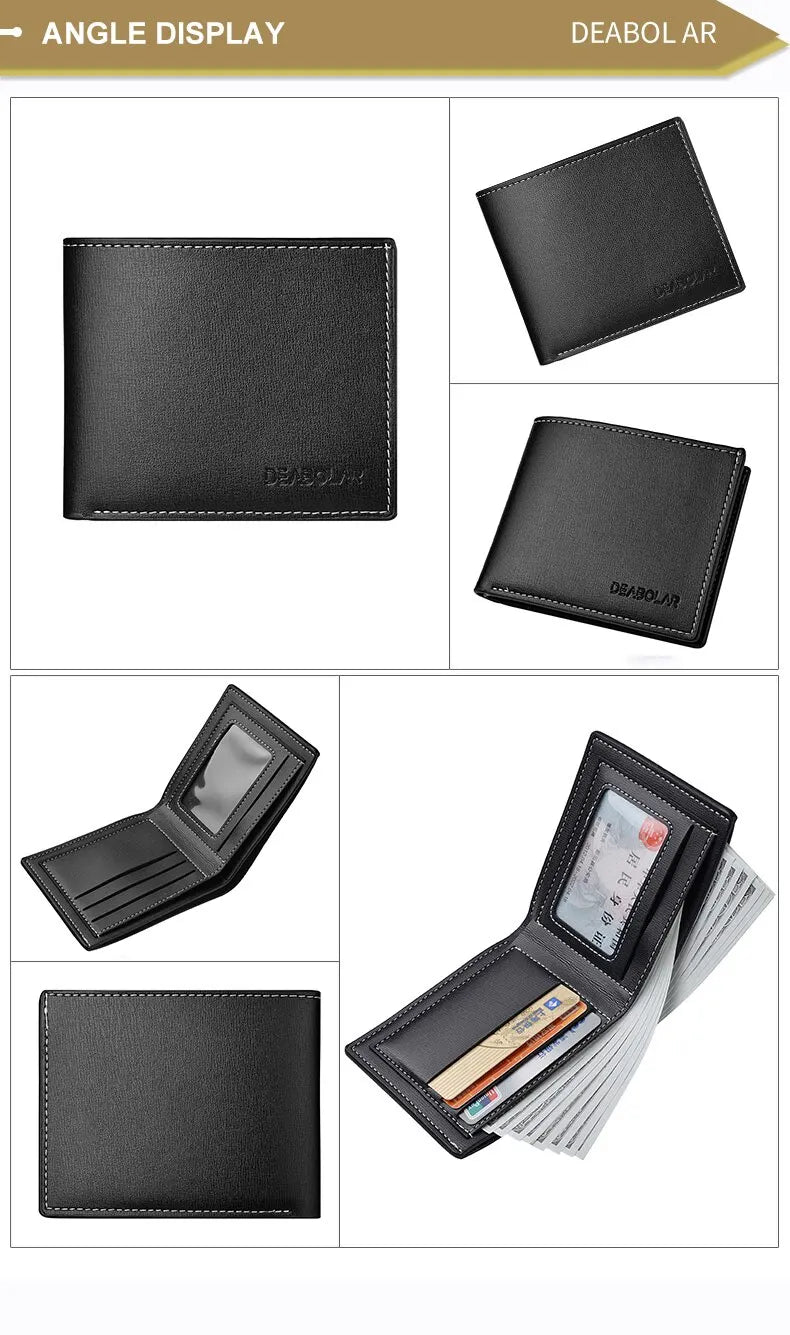 Slim PU Leather Folding Wallet with Card Holder