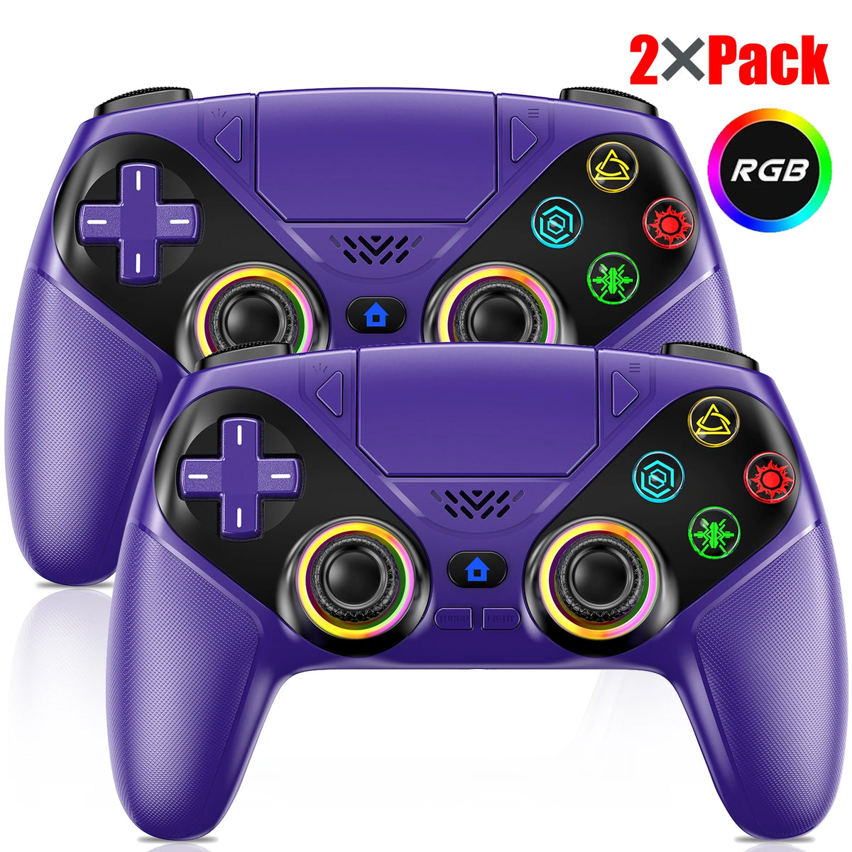 RGB LED Wireless Controller for PS5 and PC Gaming