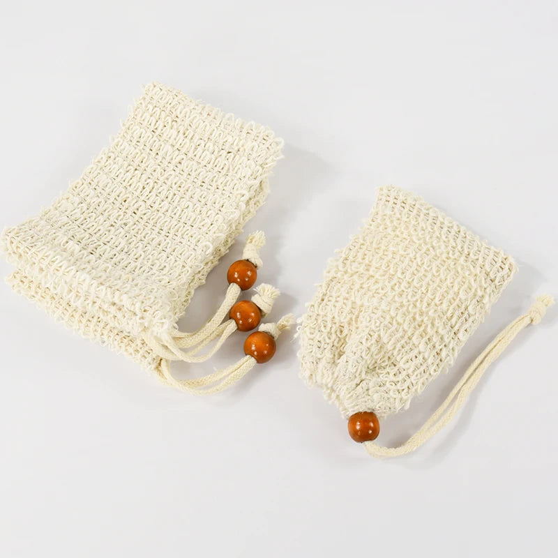 Natural Sisal Soap Saver Bag with Exfoliating Mesh