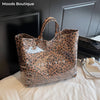 Leopard Print PVC Large Tote Bag