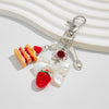 Strawberry Cake Bag Charm with Pearl Bowknot