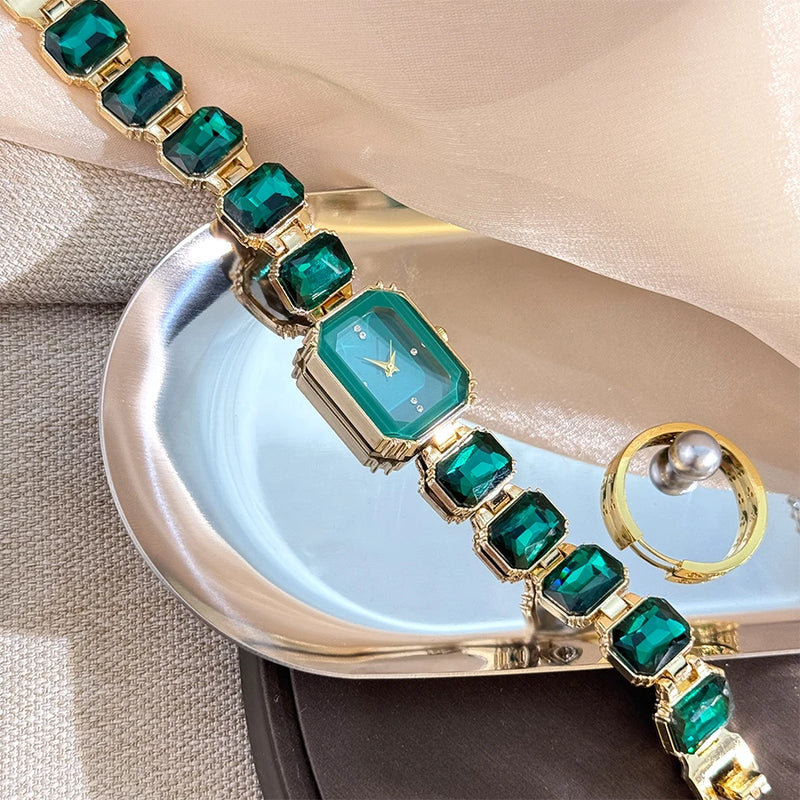 Rhinestone Chain Rectangular Watch