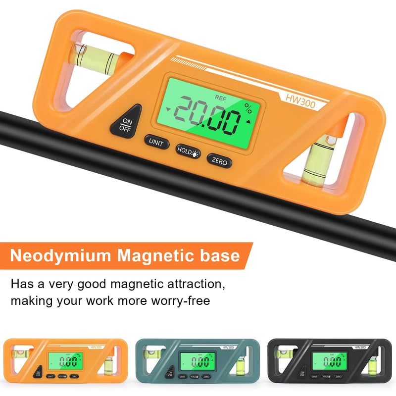 Digital Magnetic Inclinometer with Backlit LCD Display