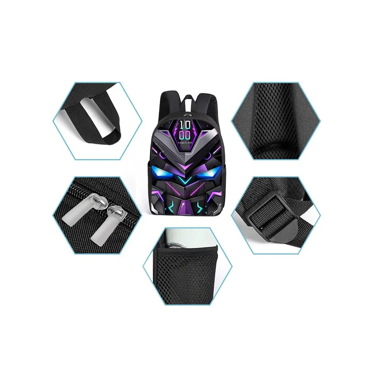 Mechanical Robot 3-Piece School Backpack Set