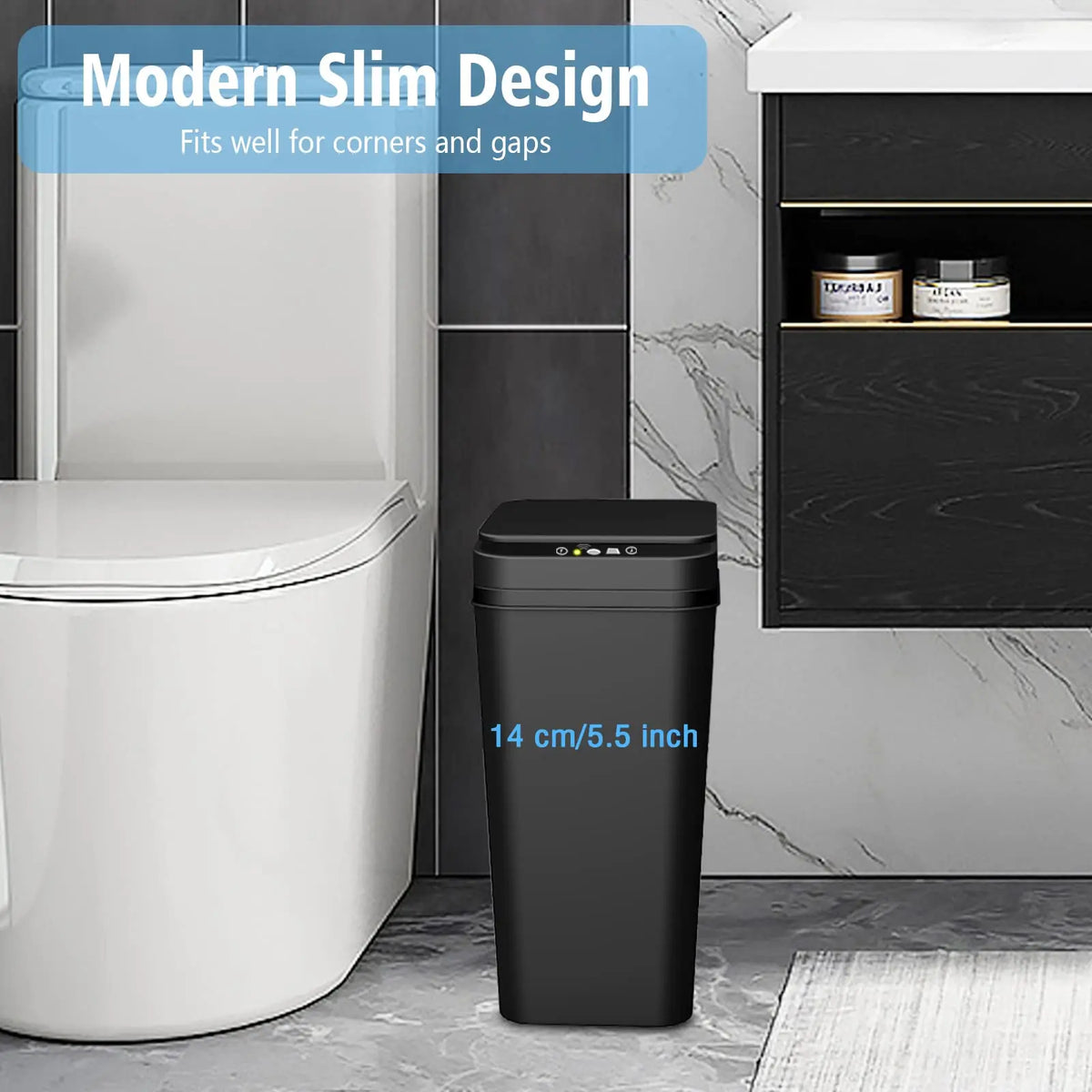 Touchless Motion Sensor Trash Can with Auto-Open Lid