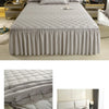 Quilted Solid Color Bed Skirt with Pleated Ruffle