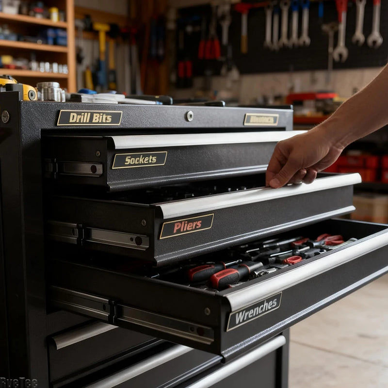 Étiquettes Magnétiques 3D pour Boîte à Outils - Lot de 12