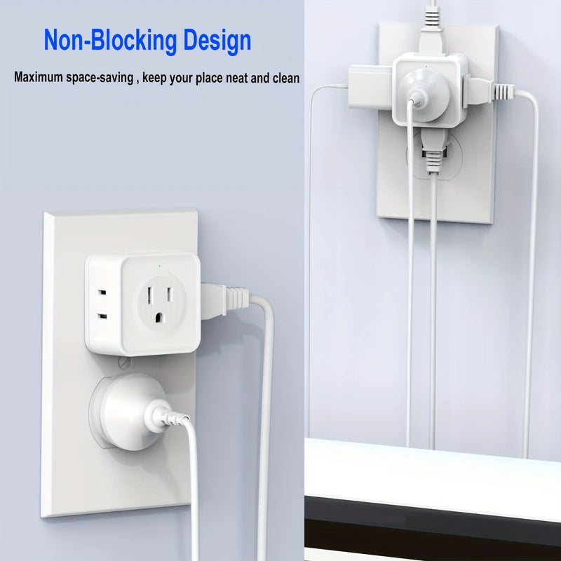 5-Outlet Wall Power Strip with USB Ports