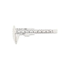 A white plastic vernier caliper tool used for inside, outside, depth, and step measurements.