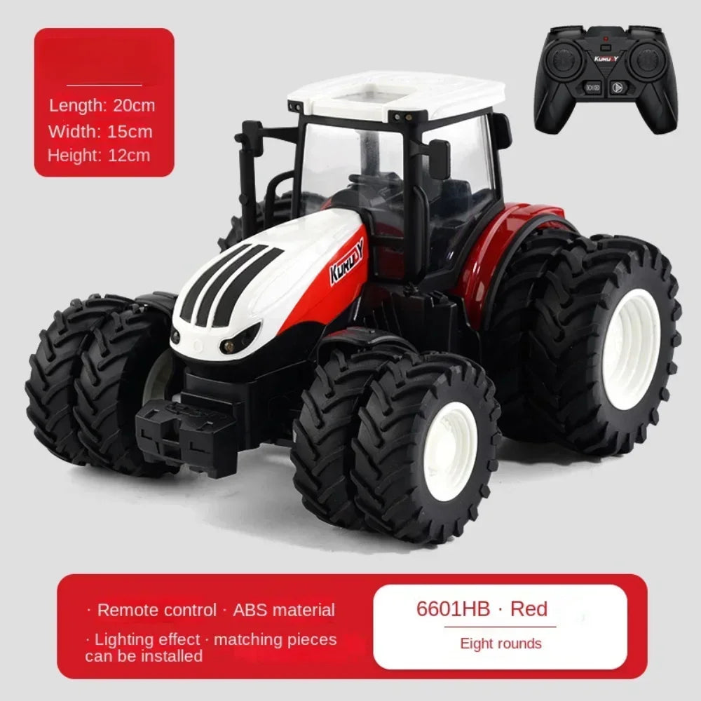 Remote-Controlled Farm Tractor Toy with Realistic Engineering Details