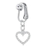 Schmetterling Clip-On Bauchnabelring mit rosa Zirkon