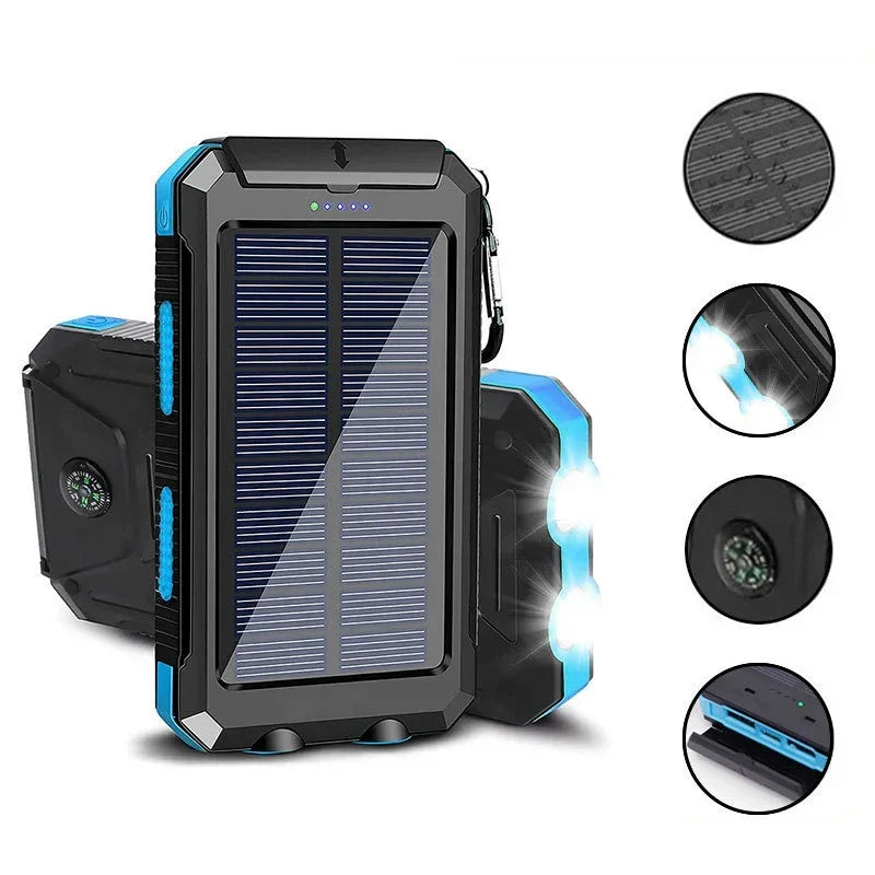 Banco de Energía Solar 20.000 mAh con Linterna