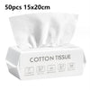 Caja de 50 paños de algodón blanco para limpieza facial