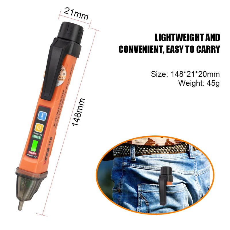 Non-Contact Voltage Tester Pen with Flashlight