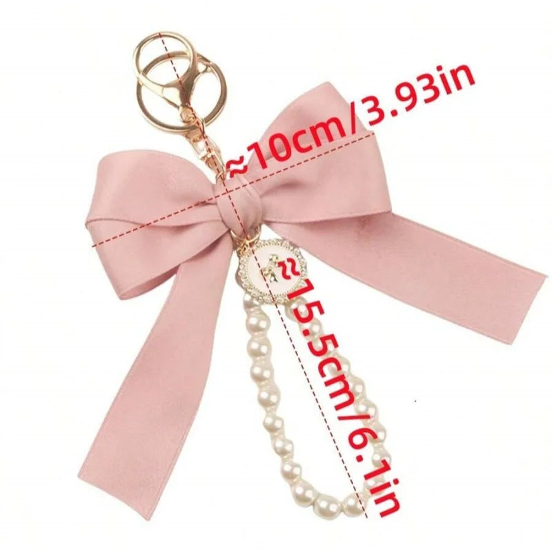 Zinc Alloy Bow Keychain with Carrying Loop