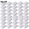 A set of forty white melamine sponge cleaning erasers for multi-purpose scrubbing.