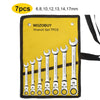 Metric Ratcheting Wrench Set with Flex-Head and Carry Bag