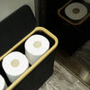 Bamboo and Oxford Cloth Toiletry Storage Basket with Lid