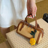 Woven PU Crossbody Bucket Bag